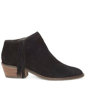 Lucky Brand Felisie Black Suede Fringe Booties (Size 11 Womens)